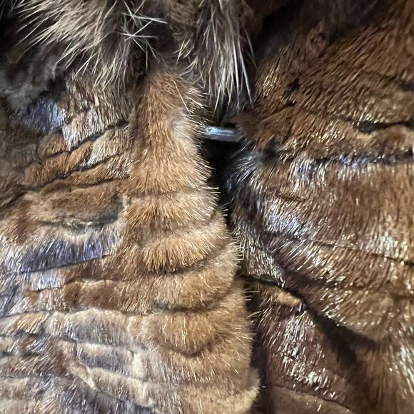 Vintage Filimegas Brown Mink Long Fur Winter Coat Size Medium - Picture 14 of 16